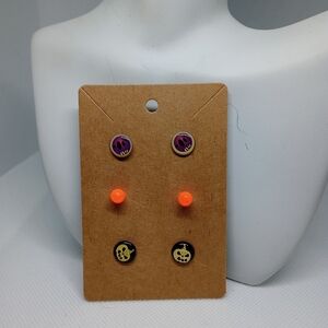 Halloween Stud Earrings 3 Pair Costume Party Themed Event Festival Fun Fashion